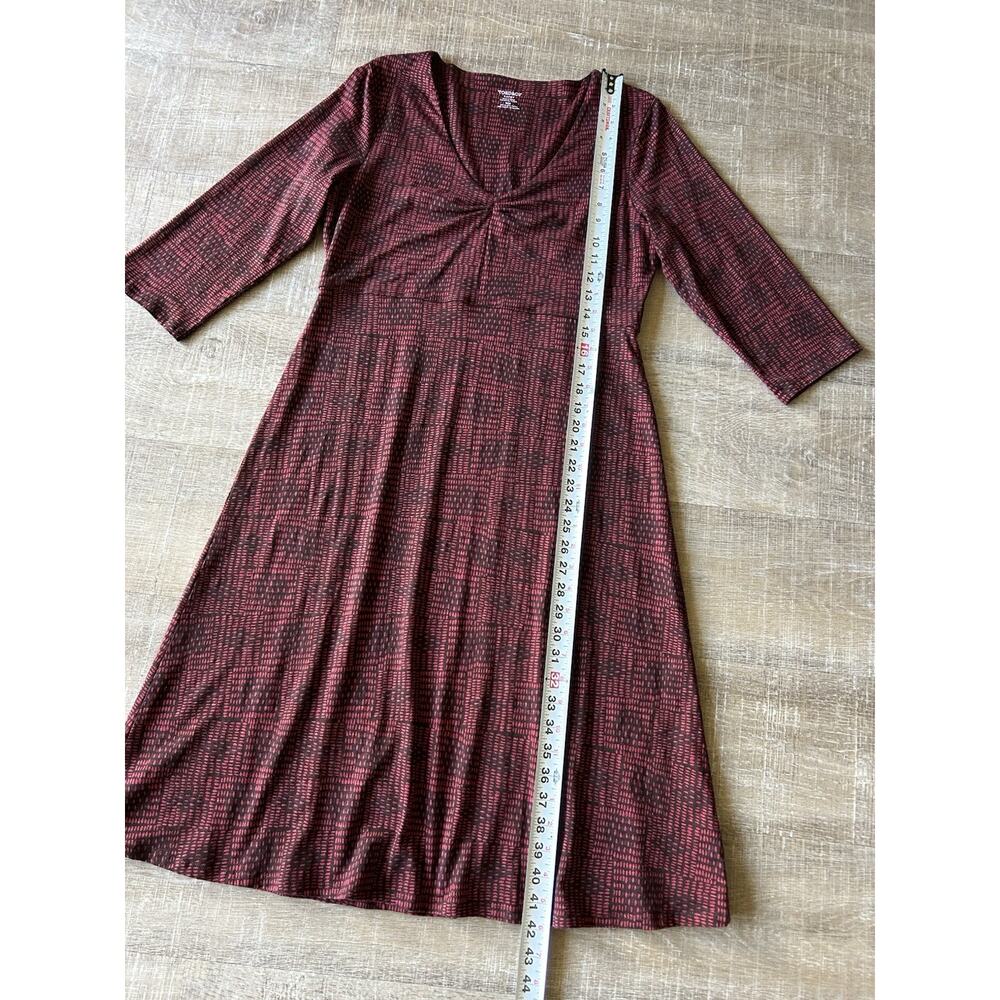 Toad & Co Rosalinda Dress Womens L Organic Cotton Tencel A-Line Geometric Red - Picture 10 of 13